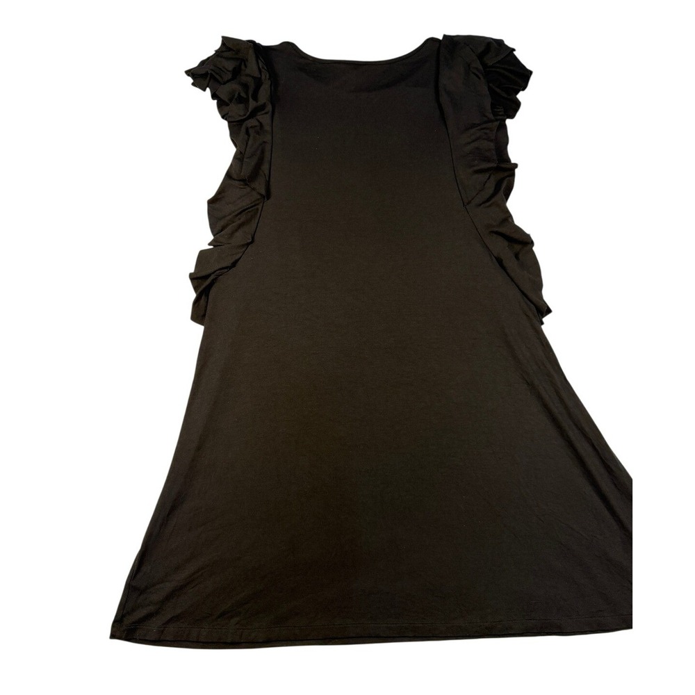 ANA Black Ruffle Sleeve Midi‎ Dress Women's Soft Casual Comfort Size Medium